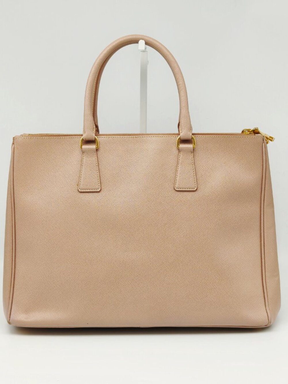 PRADA Saffiano Leather Large Tote Bag Pink Top Handle Work Laptop Office Bag - Picture 3 of 16